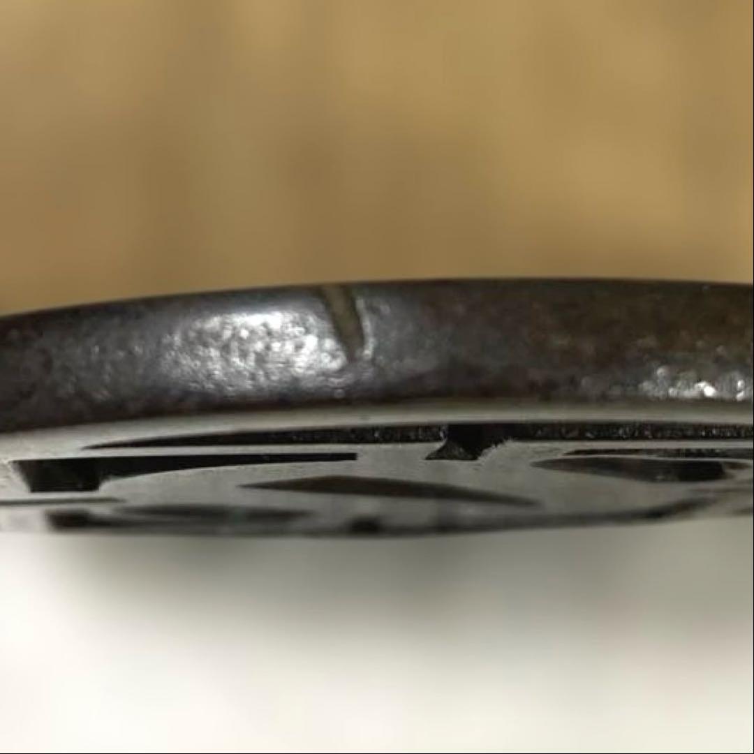 B-62 鍔　鉄地　武具　刀装具　日本　骨董品　時代物　美術品　工芸品