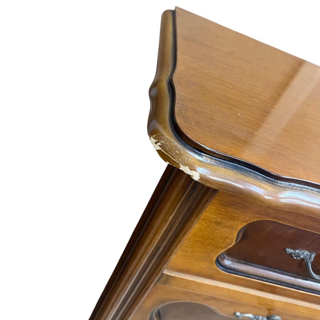 コンソールチェスト スリム 猫脚 鍵付属 ナチュラルブラウン