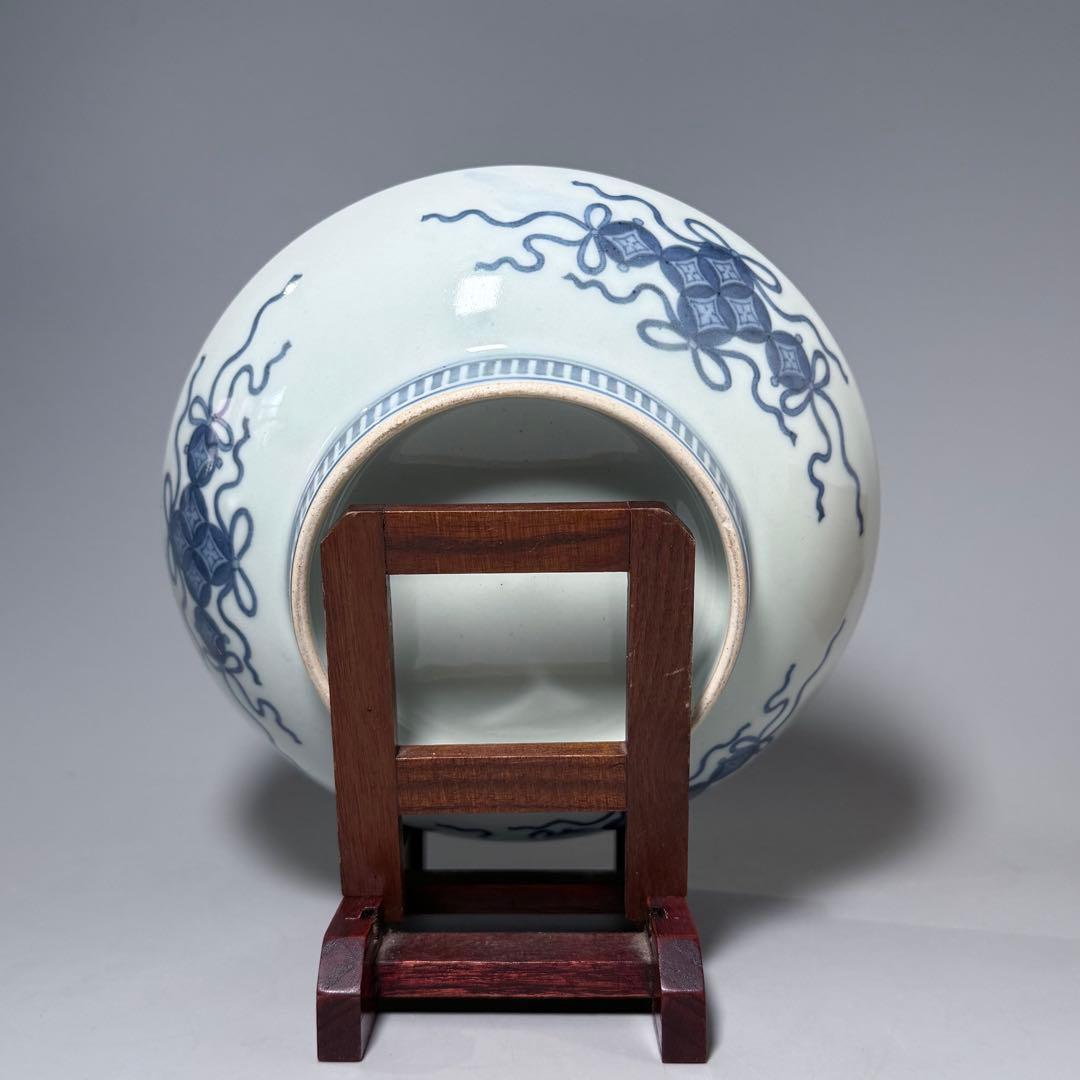 後期　色鍋島　椿文高台皿　櫛歯文高台　七宝結び文　桐箱付　幕末期