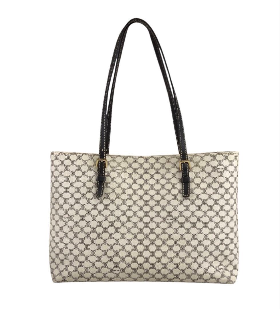 CELINE セリーヌ　ヴィンテージ　マカダム　ハニカムパターントートバッグ