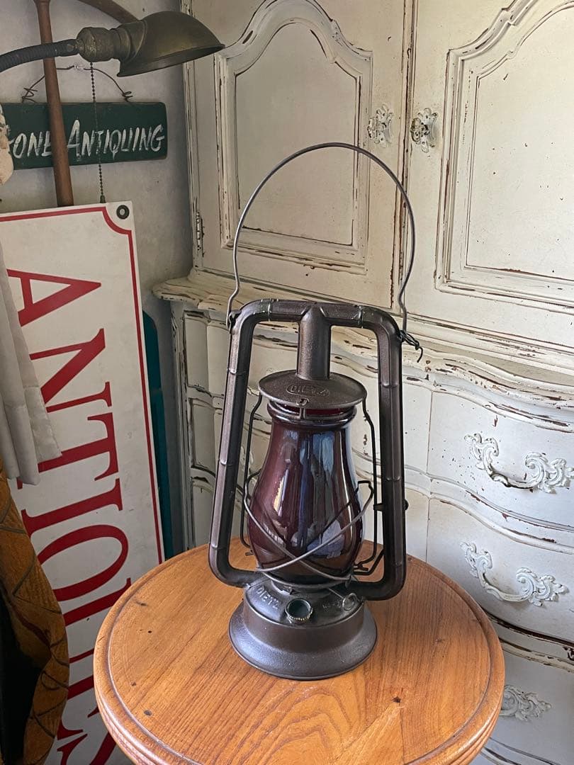 アンティーク　ランタン　デイツ　レッド　オイル　ランプ　100年　アメリカ　レア