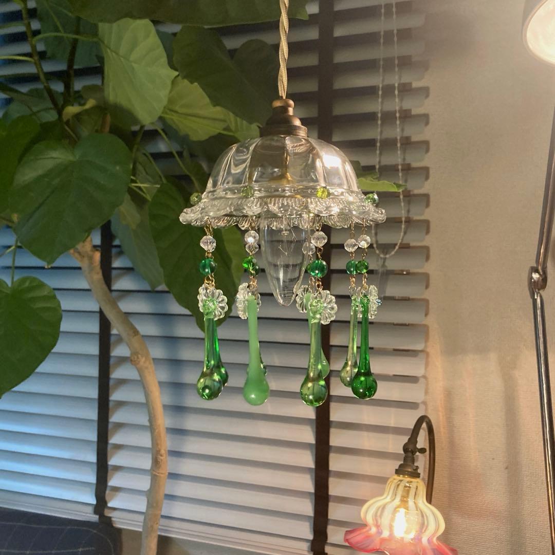 ミニシャンデリア　1920年（大きめ）　フランスアンティーク　シェード