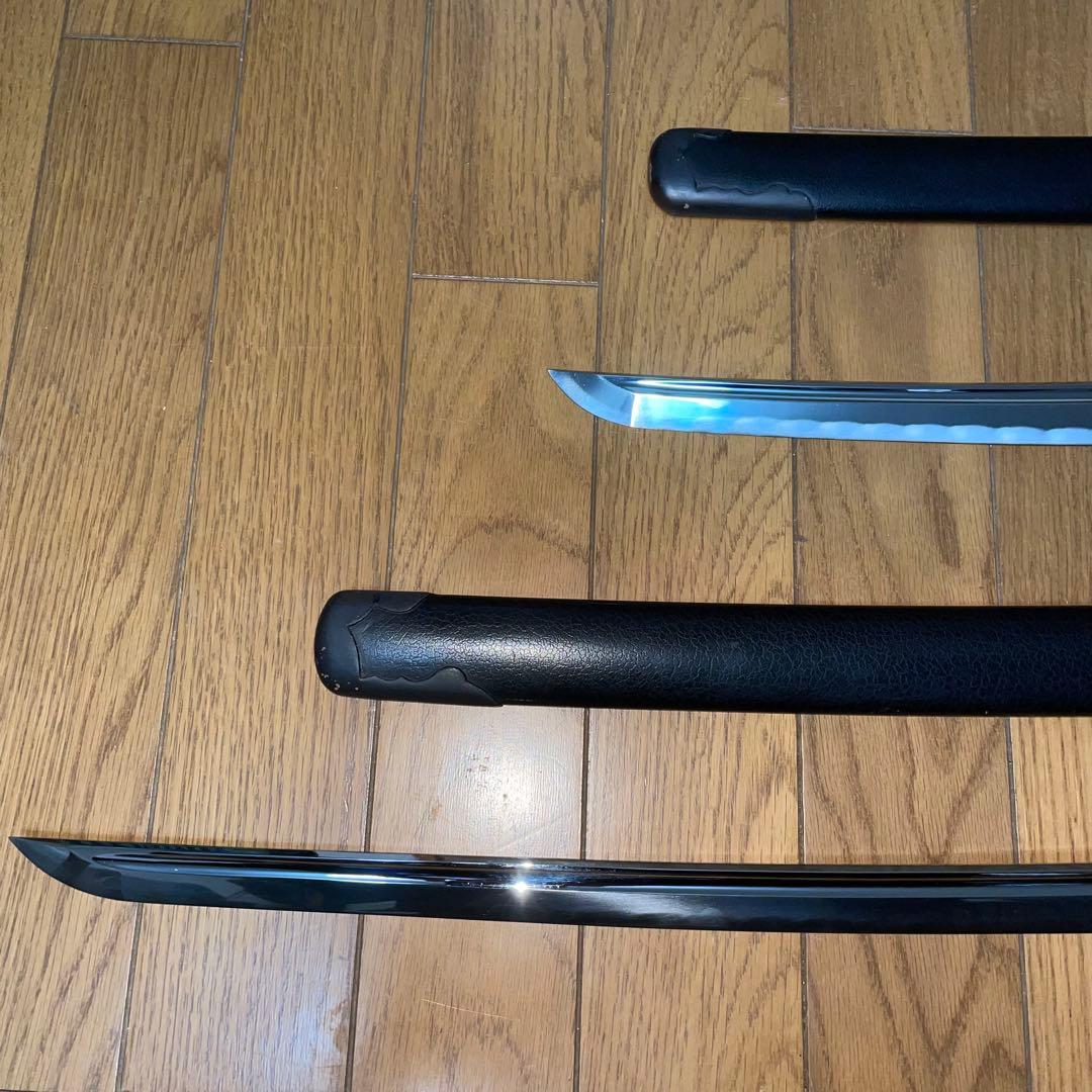 ユ*ン様 武蔵拵 模造刀 大小セット 二十四代藤原兼房作 刀袋・台座付