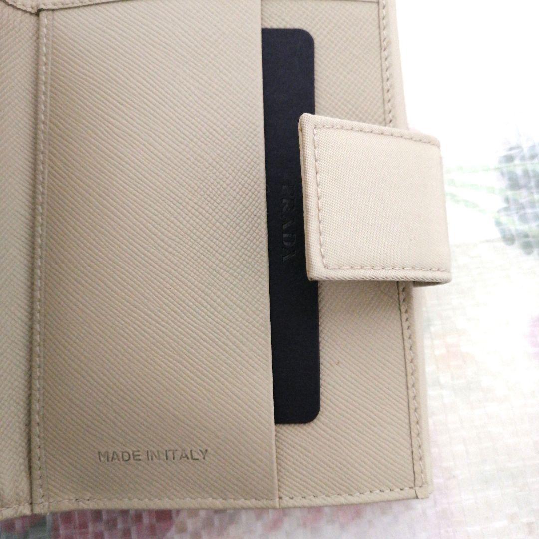 【未使用美品】 PRADA 三つ折り財布 テスート ゴールド ベージュ 三角ロゴ