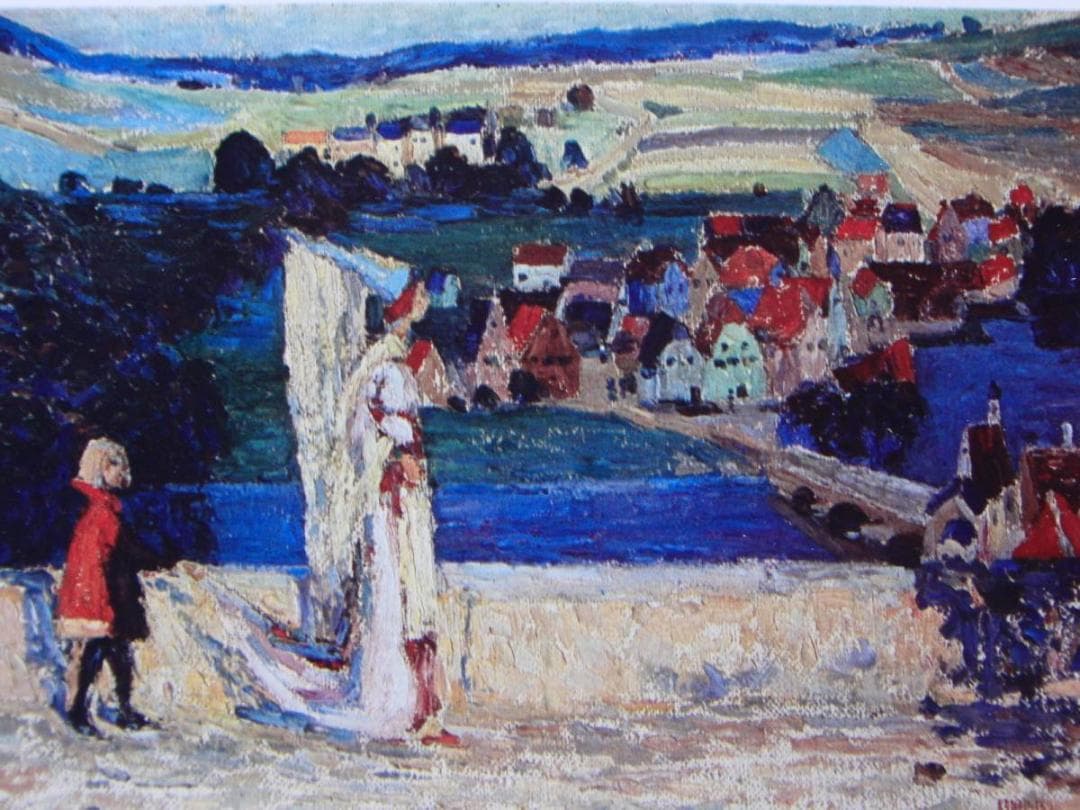 カンディンスキー、「散歩」、希少な額装用画集より、新品高級額装付