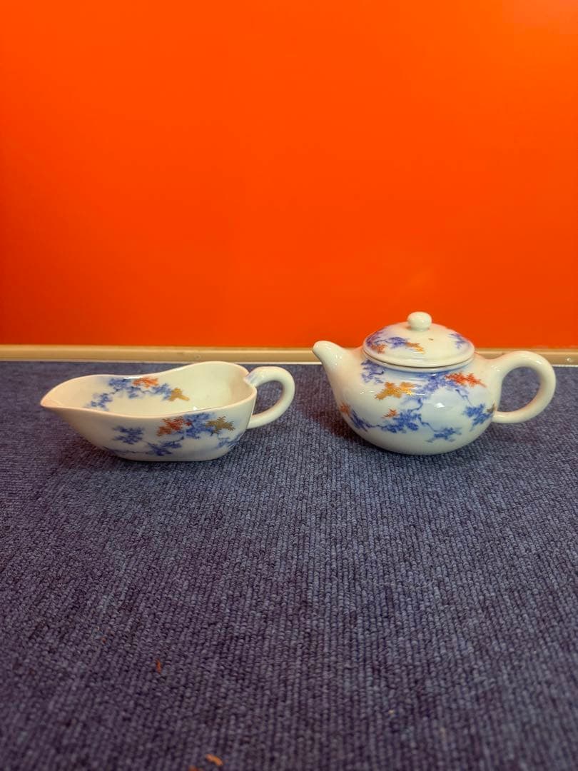 1682 深川製磁　オールド　桜文　急須1客　湯冷し1客　時代物