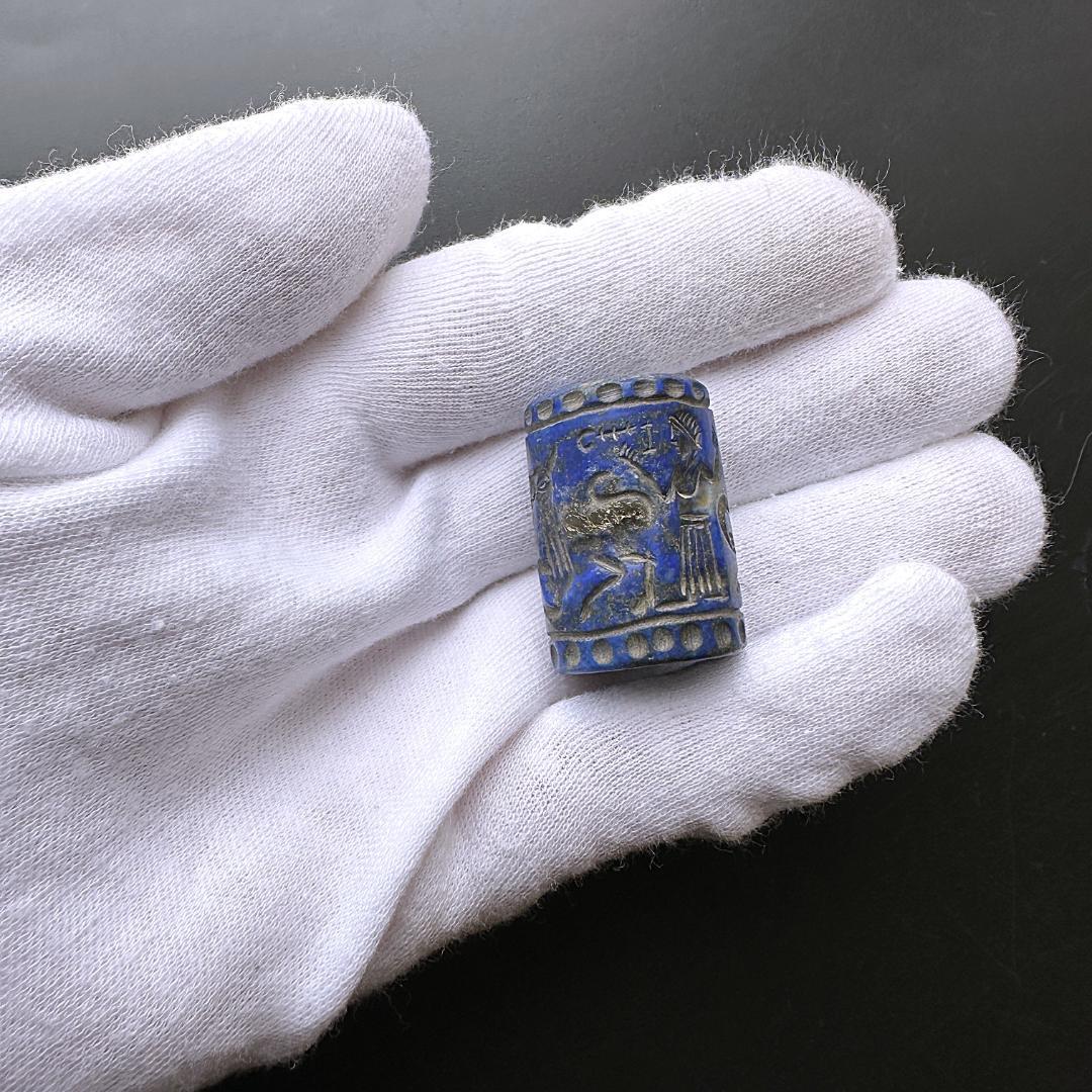 円筒印章 古代メソポタミア文明 ラピスラズリ スタンプ パワーストーン 1495