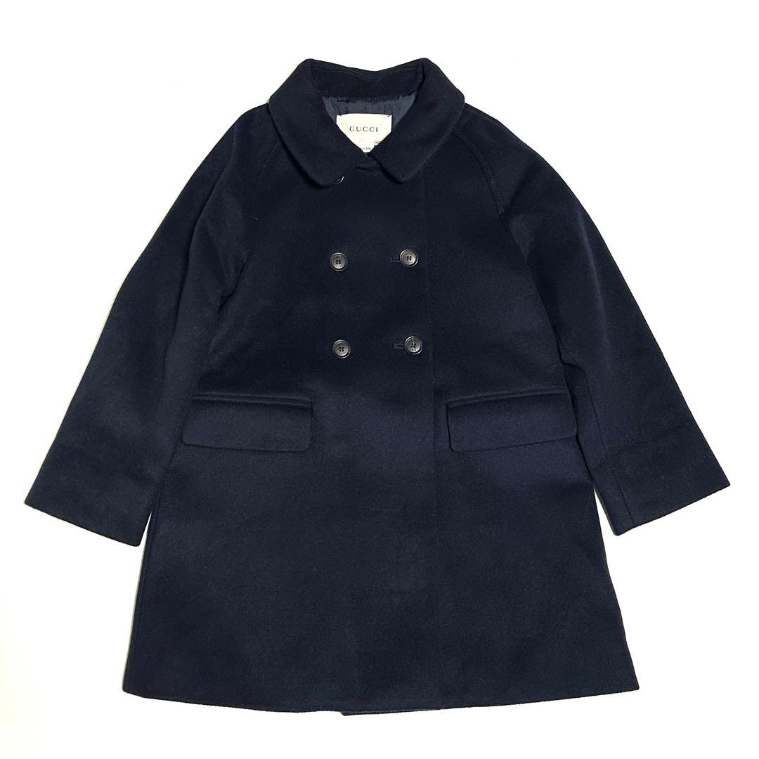 GUCCI チルドレンズ size5 紺 ステンカラーコート キッズ 女の子用