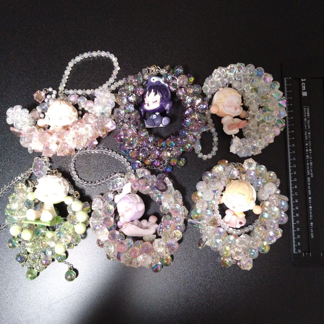 【バラ売り可能】ハンドメイド アクリルビーズ リース　スカルパンダ　6点セット