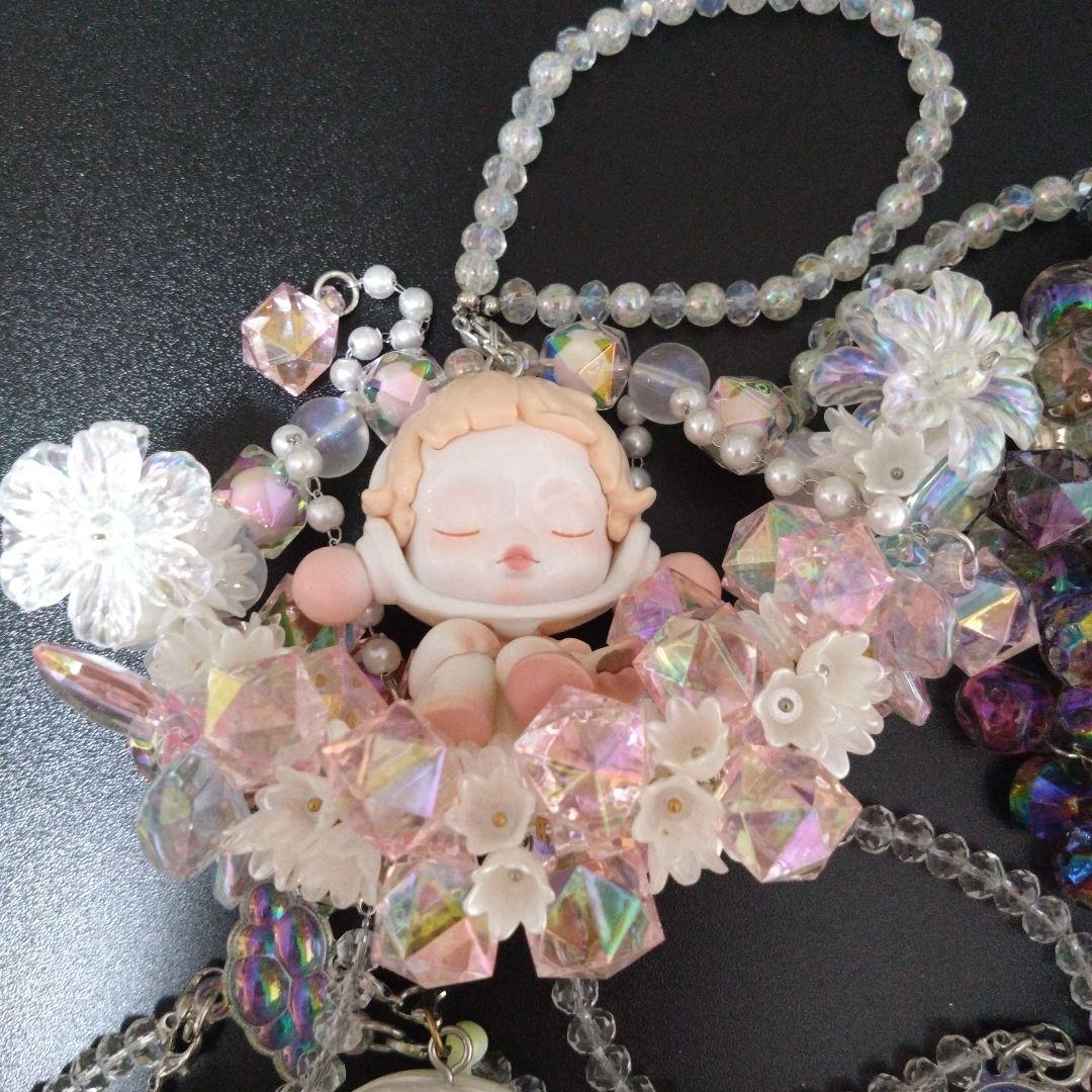 【バラ売り可能】ハンドメイド アクリルビーズ リース　スカルパンダ　6点セット