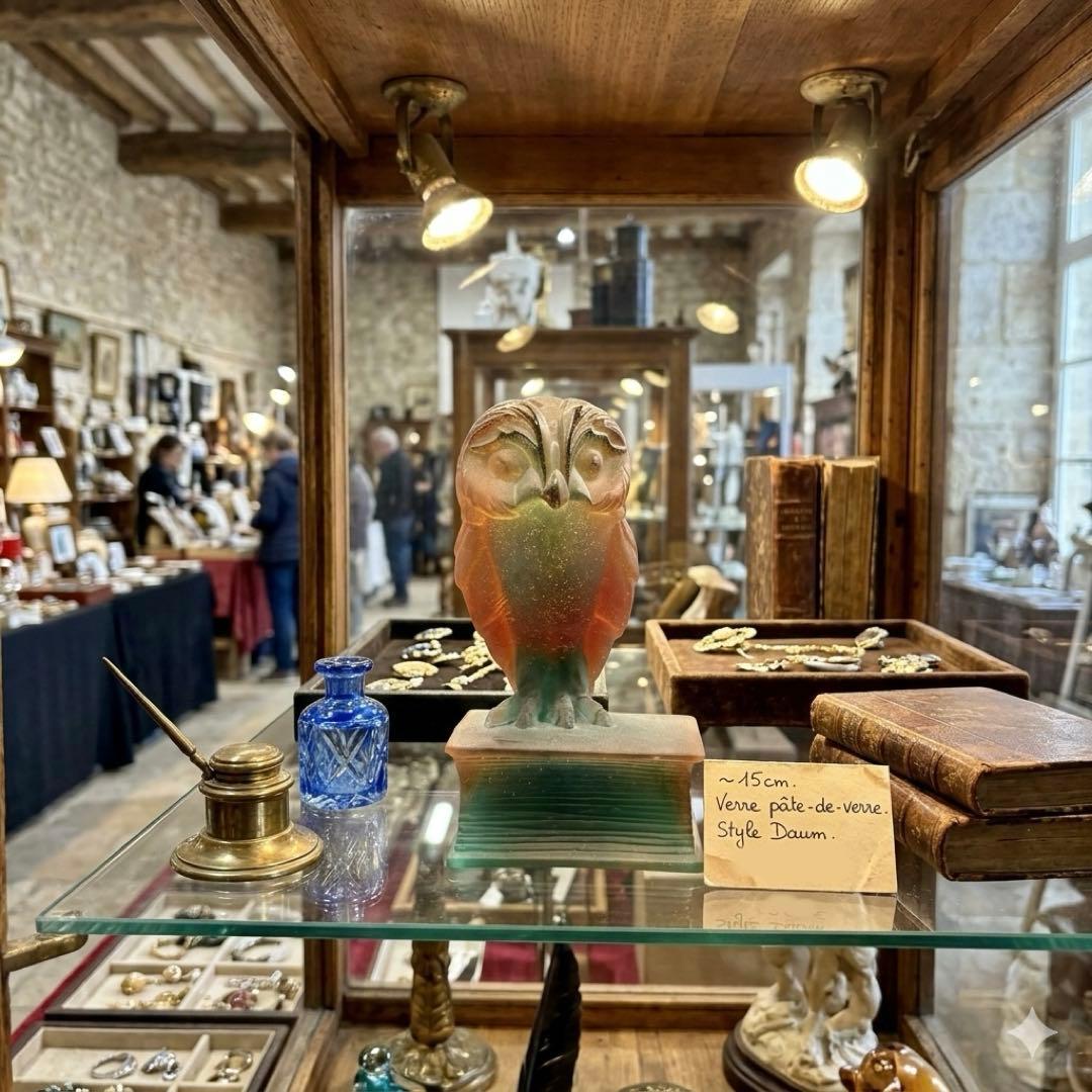 梟　ふくろう　ドームフランス　daum バカラ　置物　アンティーク　ビンテージ