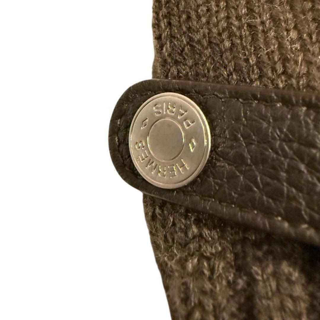 美品　HERMES エルメス　リオネル　カシミヤニットグローブ　サイズS