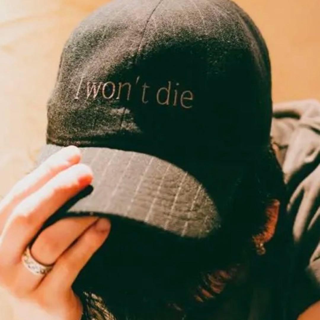ABYTS 佐藤健 Iwon't die キャップ チャコールブラックストライプ