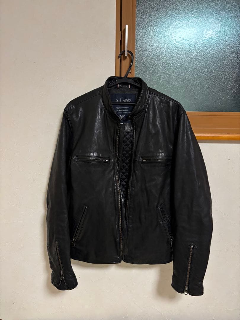 ARMANI JEANS ブラック レザージャケット M