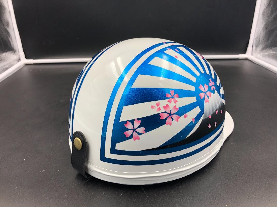 コルク半　カスタム　富士日章　三つボタン　ホワイトブルー　ラメ　桜　高級クリヤ