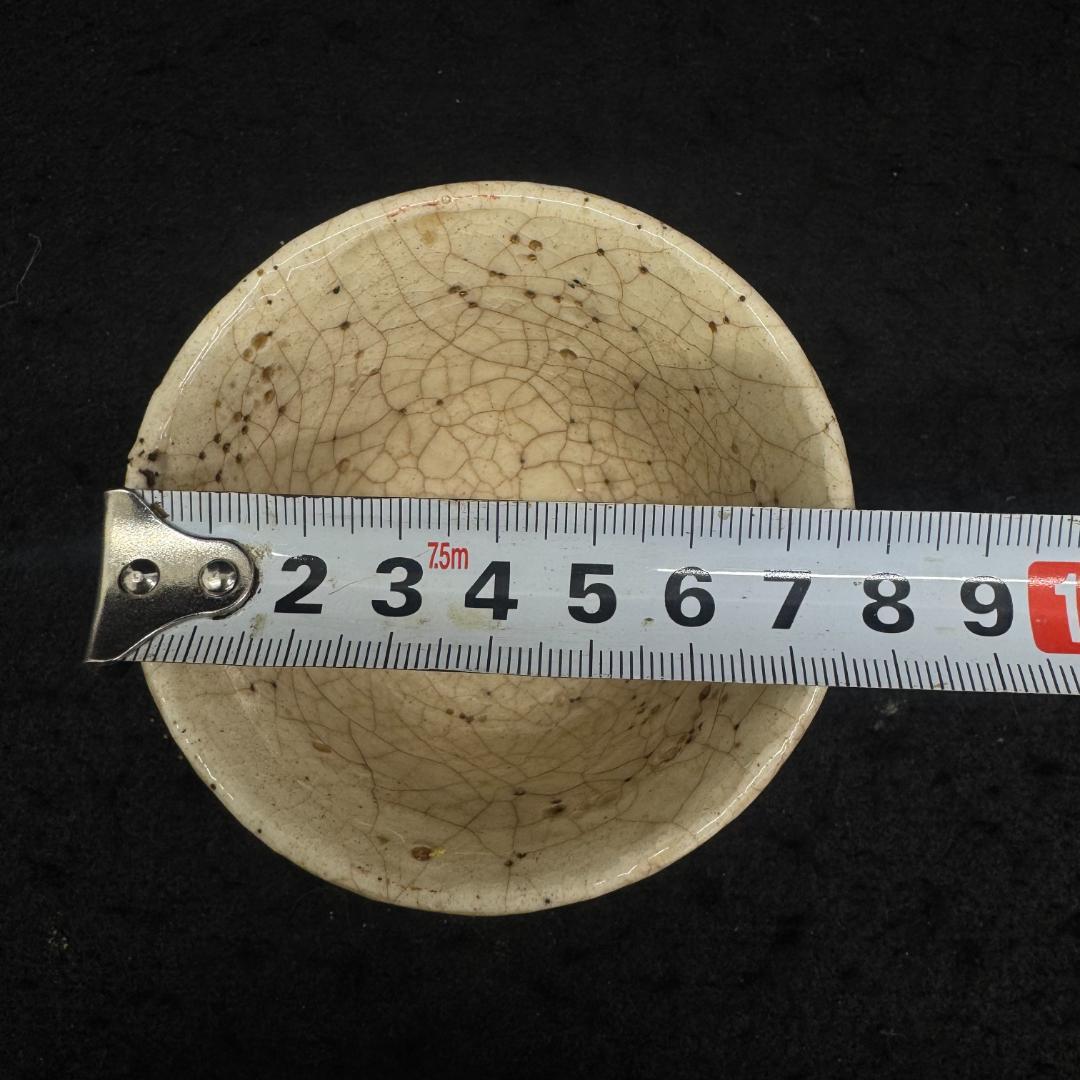 明治時代 犬山焼 竹林賢人雲錦手文様 骨董品 湯呑４客 時代物キズあり