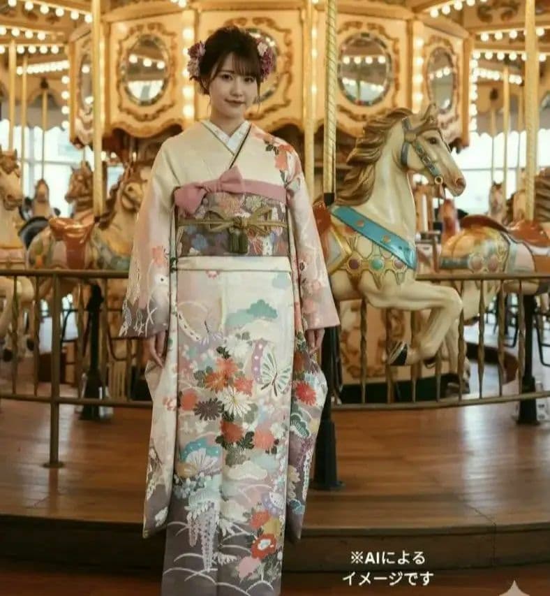 TAO様　432.可愛いくすみピンク　振袖7点セット 正絹　フルセット　成人式