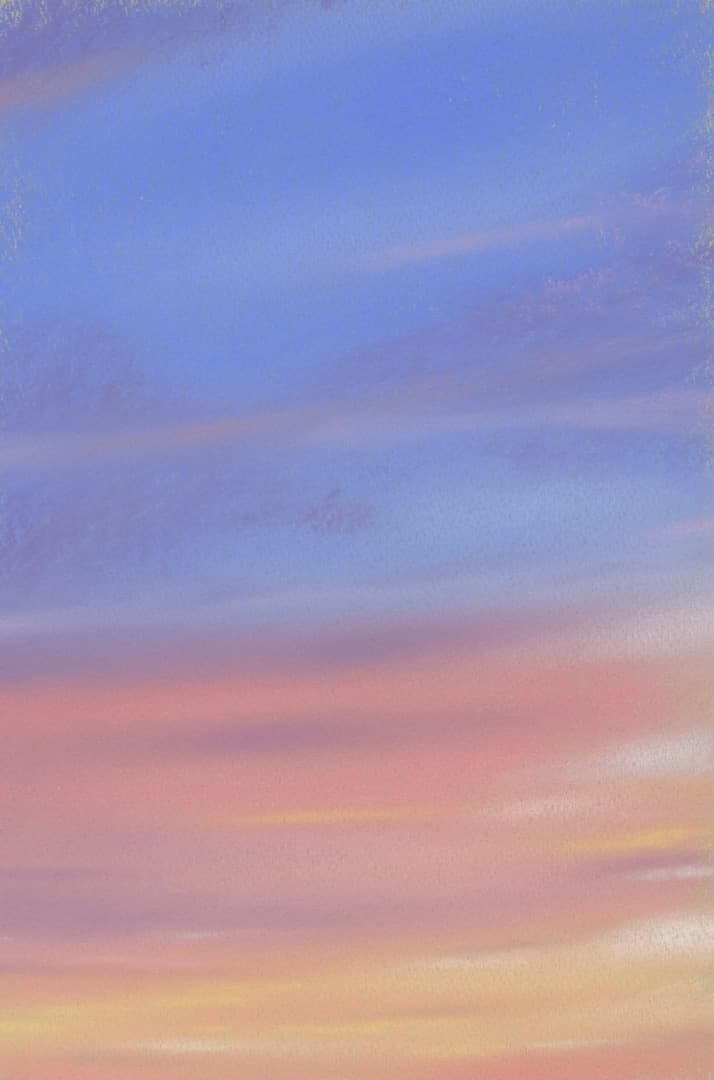 パステル画（原画）夕焼け。