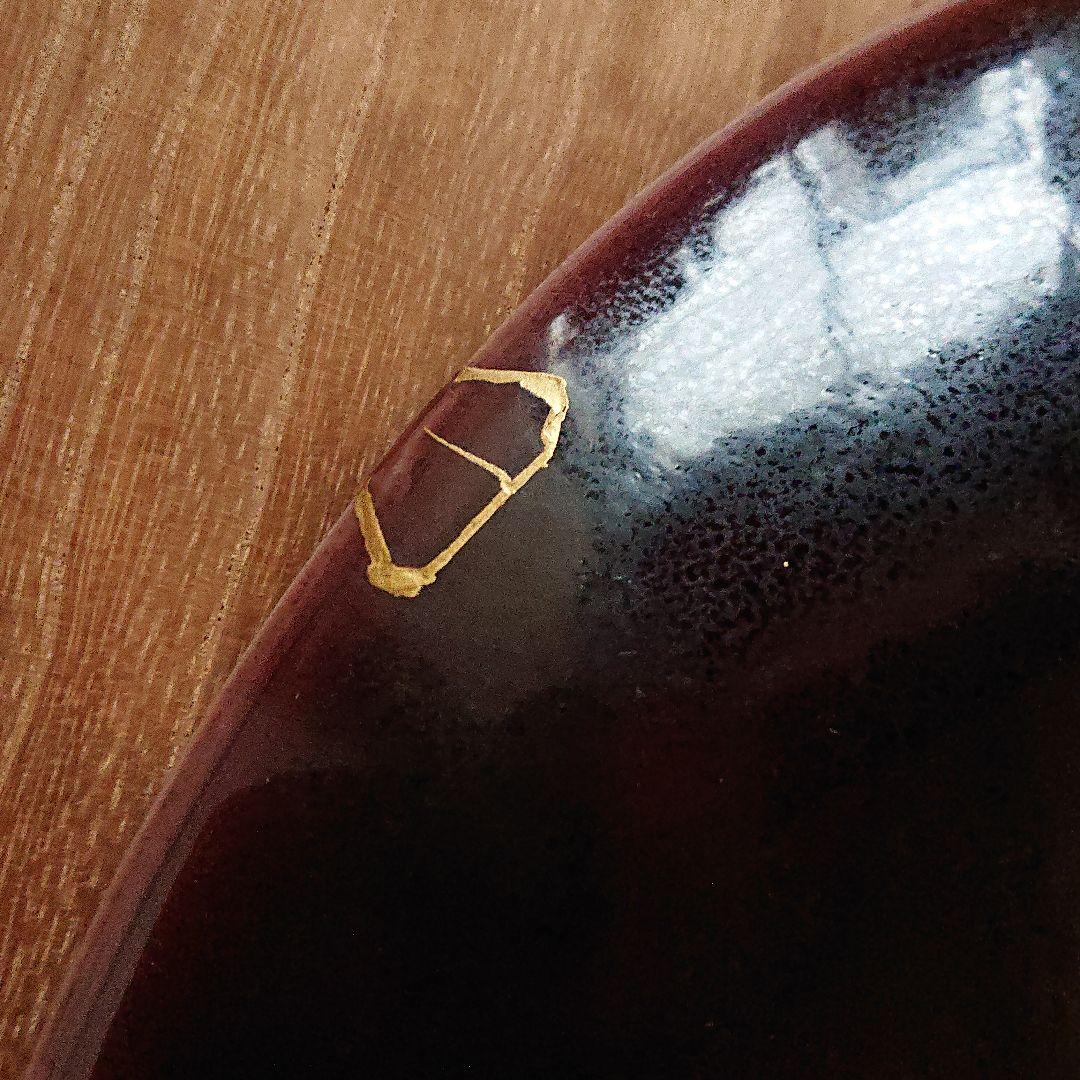 九谷焼 九谷手釉彩 卓上飾 深香窯 浅蔵五十吉造 共箱入　金継ぎ有り