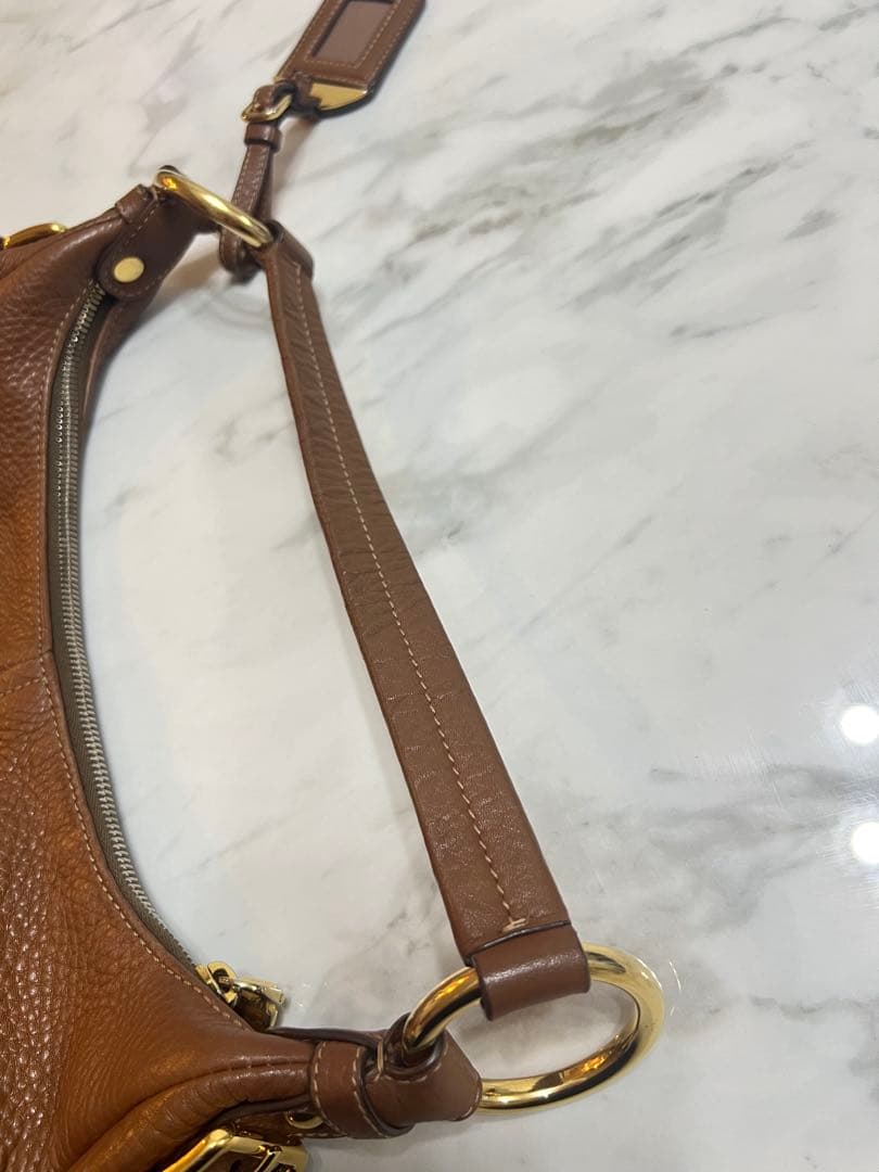 PRADA ブラウン　レザー ハンドバッグ