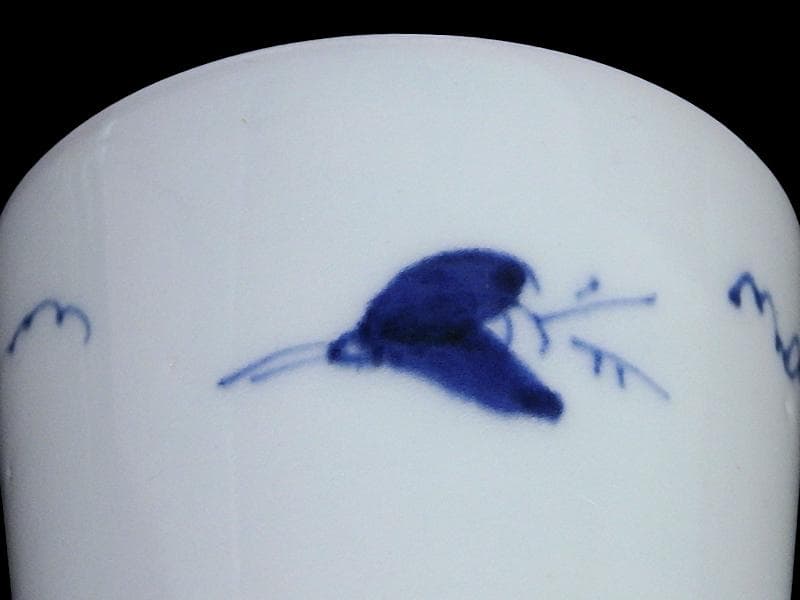 古伊万里　染付　朝顔の図　蕎麦猪口　C615AS-CXh