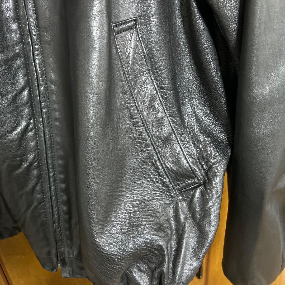 ポルトガル製XL ポロラルフローレン レザースイングトップジャケット ポニー無し