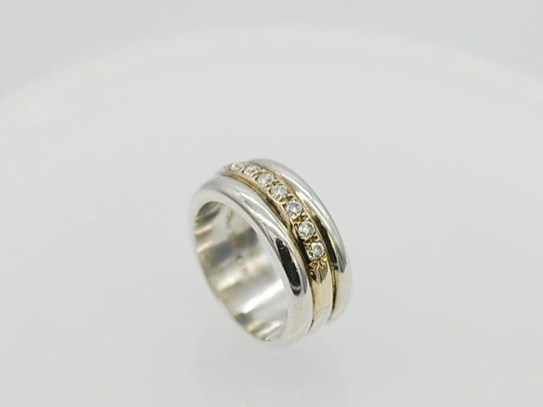 スタージュエリーSTARJEWELRYコンビリング指輪12号金K10　AG925