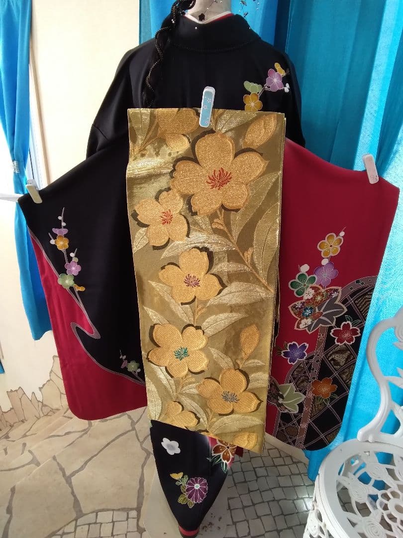 振袖フルセット、正絹振袖成人式、重ね衿、帯揚げ帯締め、西陣袋帯、長襦袢