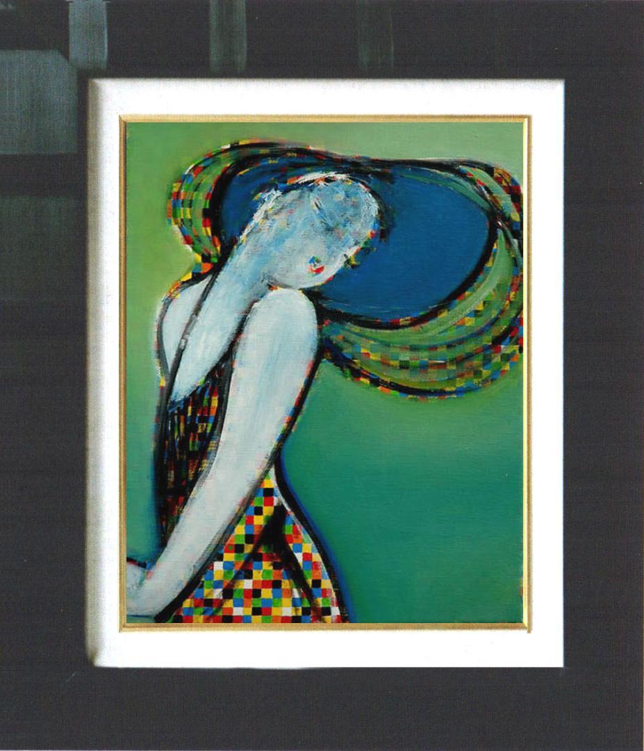 油絵 菅家令子 絵 絵画 インテリア uF6-083511 人物 女性像