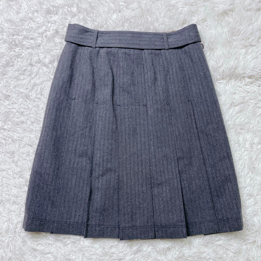 美品✨ バーバリーロンドン ウール トレンチスカート プリーツ 40 グレー