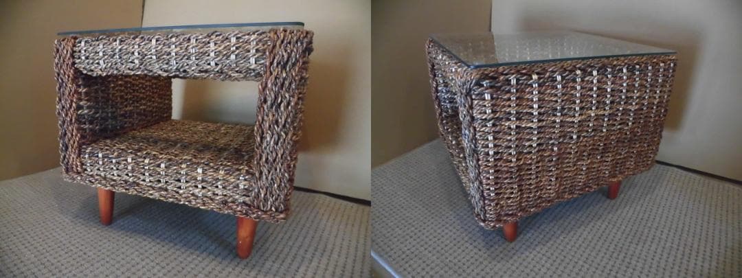 アウトレット送料無料【限定品・新品】★アジアンリゾート風★アバカサイドテーブル