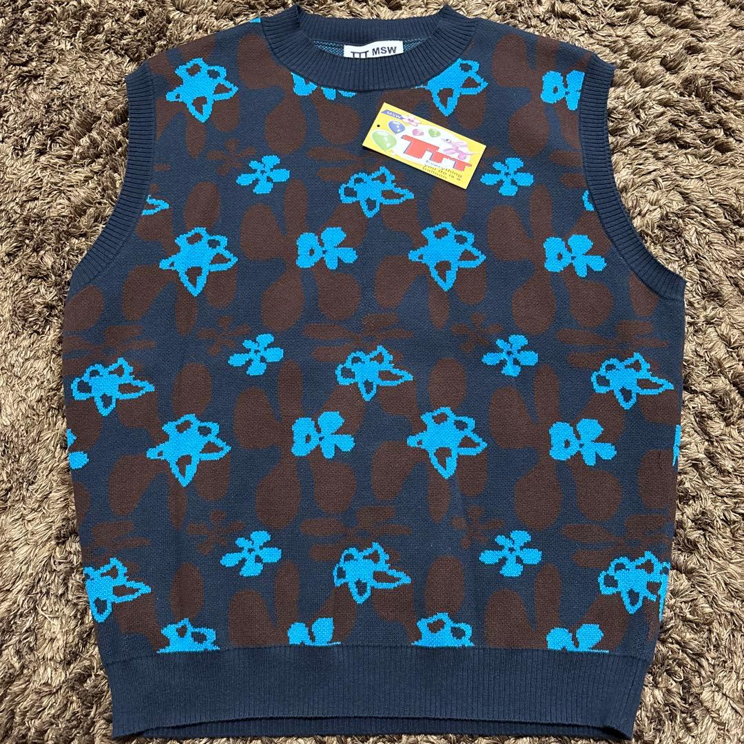 TTT MSW フラワーパターン ニットベスト