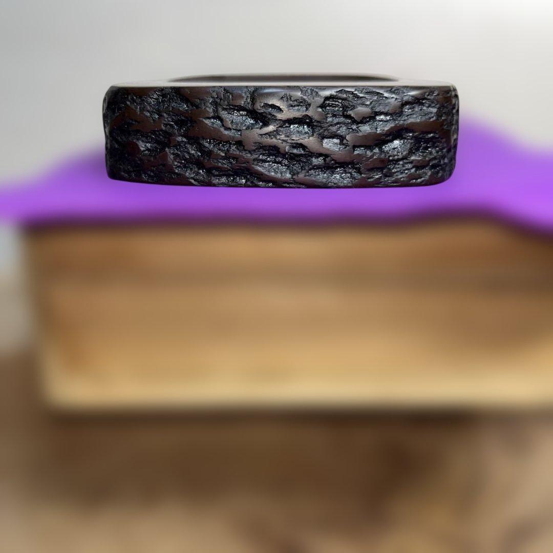 ⭕️赤間硯　野面硯　名工　日枝敏夫　３代目　玉峯　六寸大　大型　シャープな品