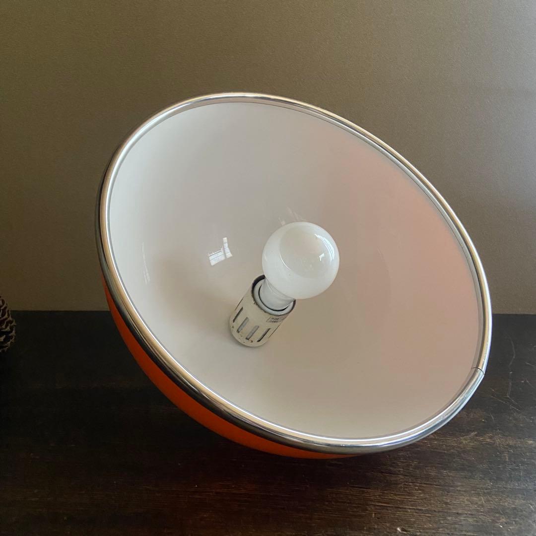 昭和レトロ　ペンダントライト　オレンジ　天井照明　スペースエイジ