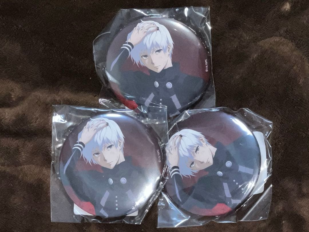 東京喰種 トーキョーグール くじ引き堂 D賞 缶バッジ 金木研 3個セット