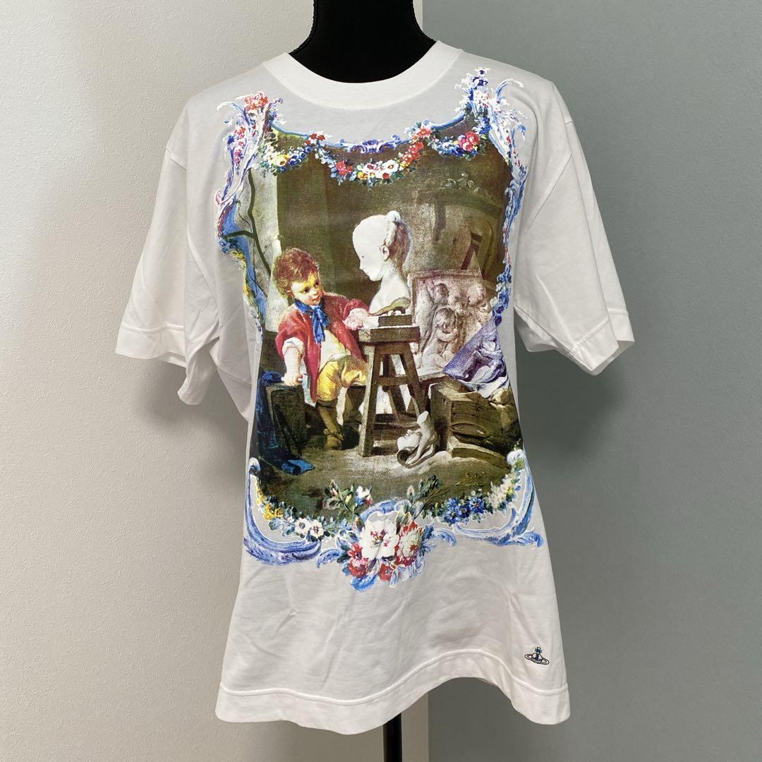 ヴィヴィアンウエストウッド アート プリント Tシャツ オーブ刺繍 大きめ 美品