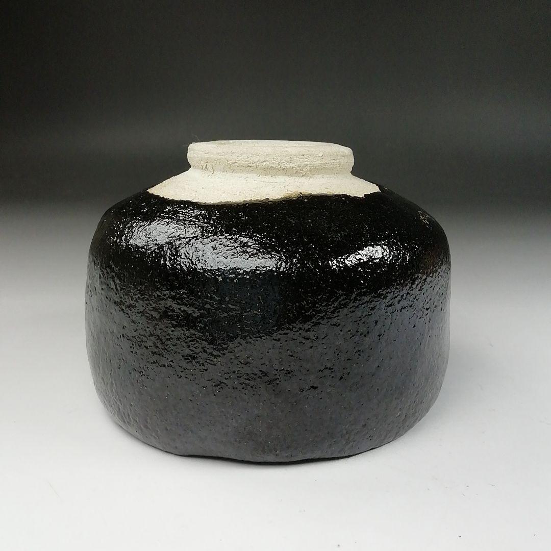 Ｔ６２６　茶碗　『黒楽茶碗』『川崎和楽 造』　共箱　抹茶碗　茶道具