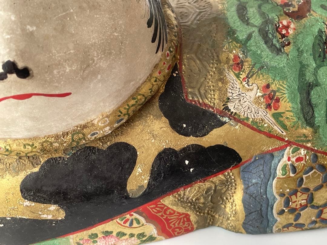 【江戸期】犬筥 一対 大型 24cm 彩色金彩 古美術 骨董品 有職飾り 希少品