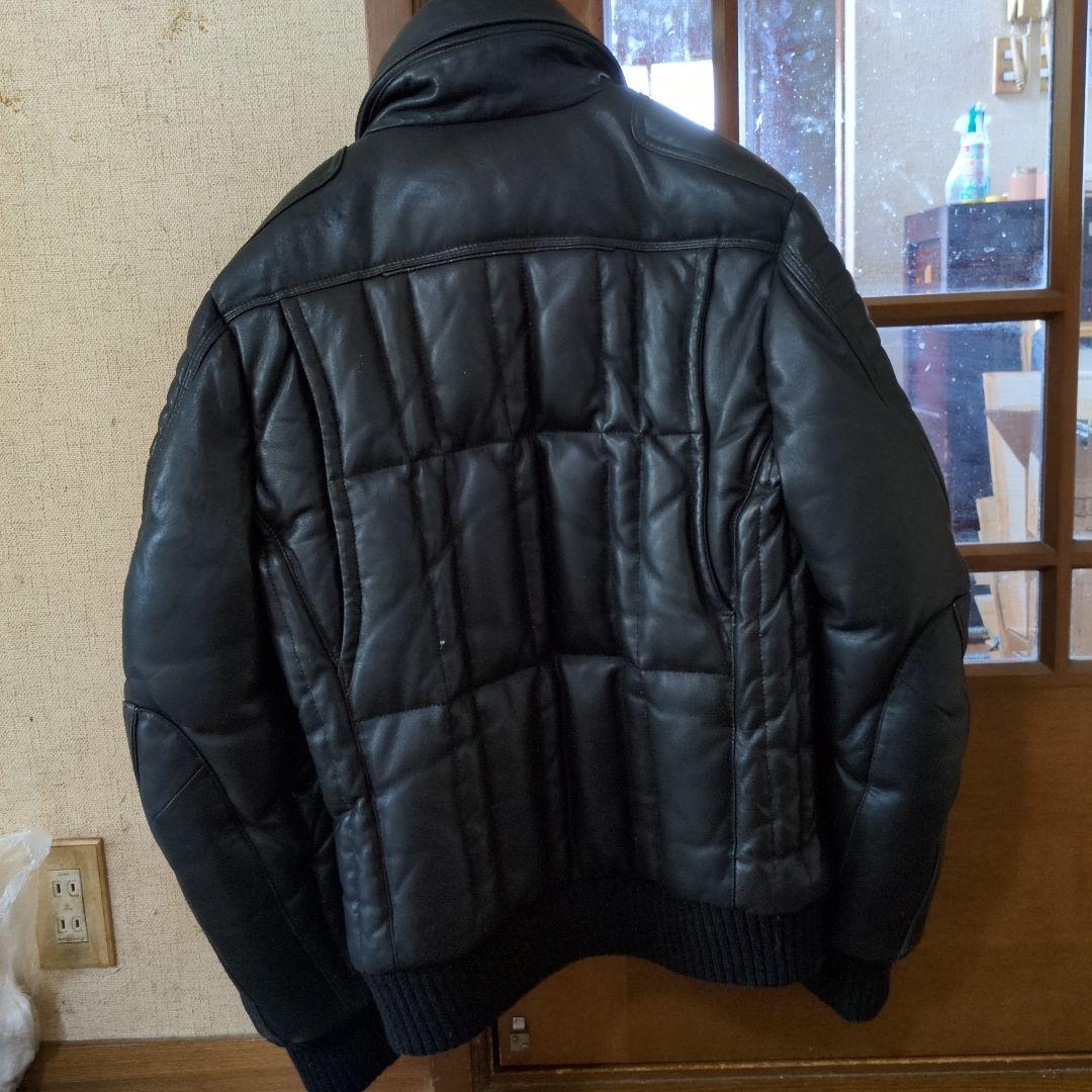 ユニオンジャップシングルライダースダウンジャケットブラックサイズM