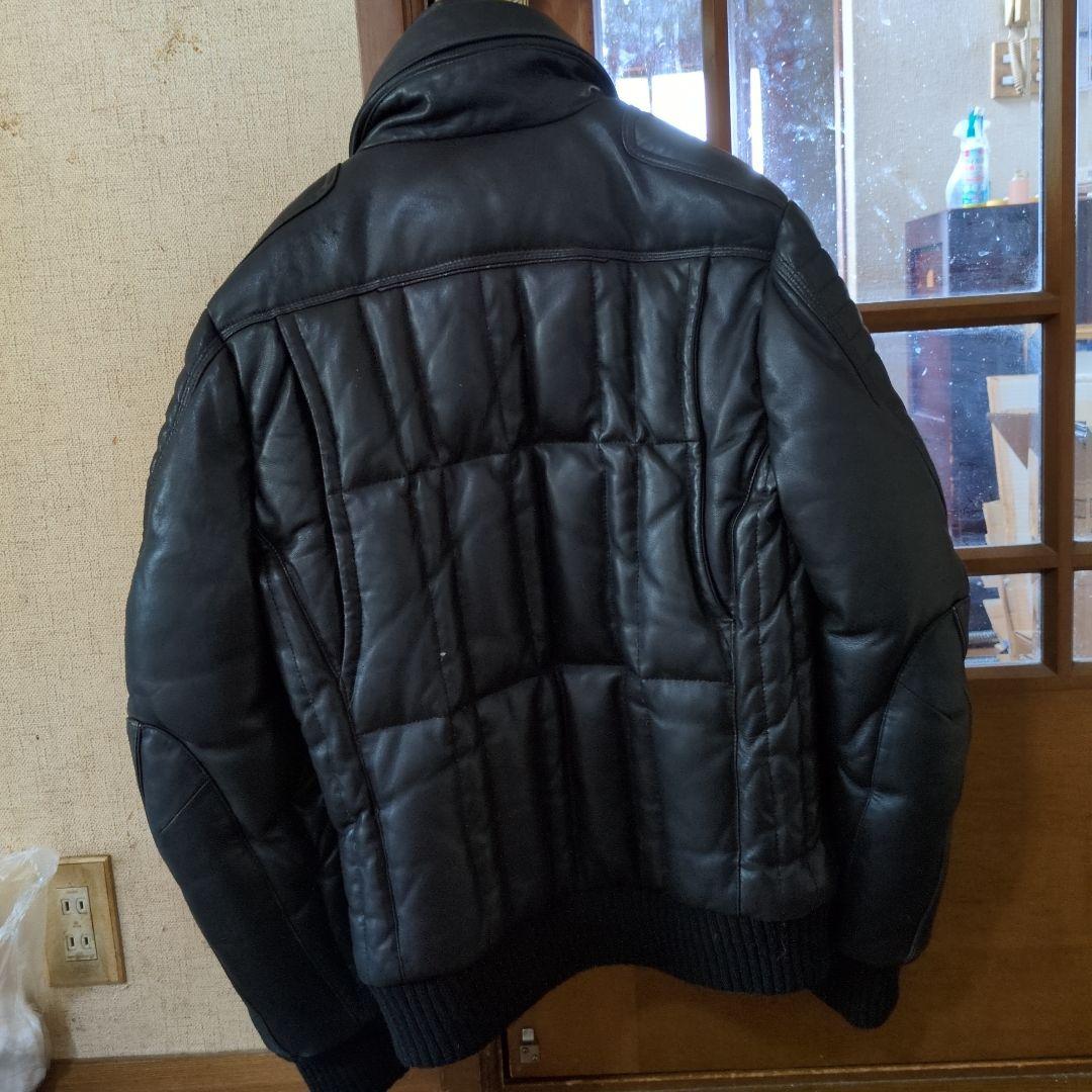 ユニオンジャップシングルライダースダウンジャケットブラックサイズM