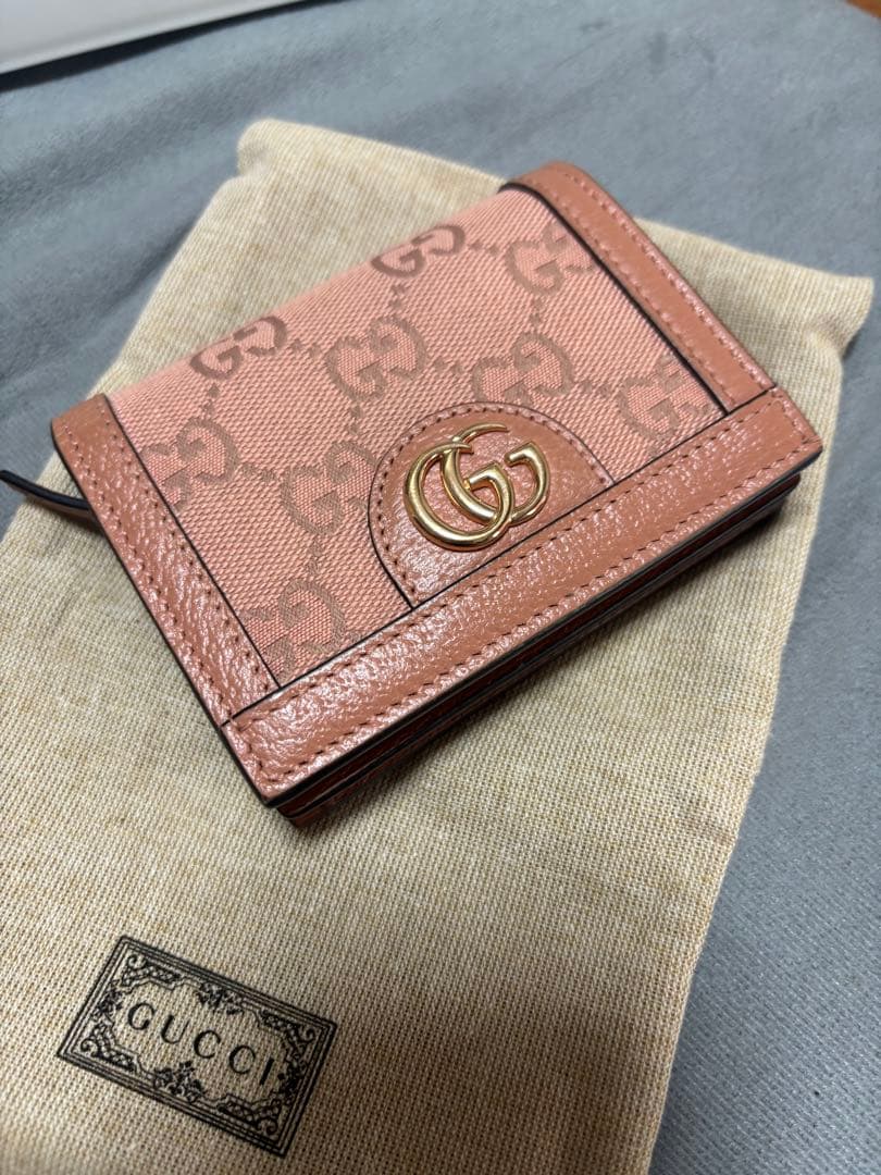 GUCCI 財布 二つ折り財布 オフィディアGG ピンク ウォレット