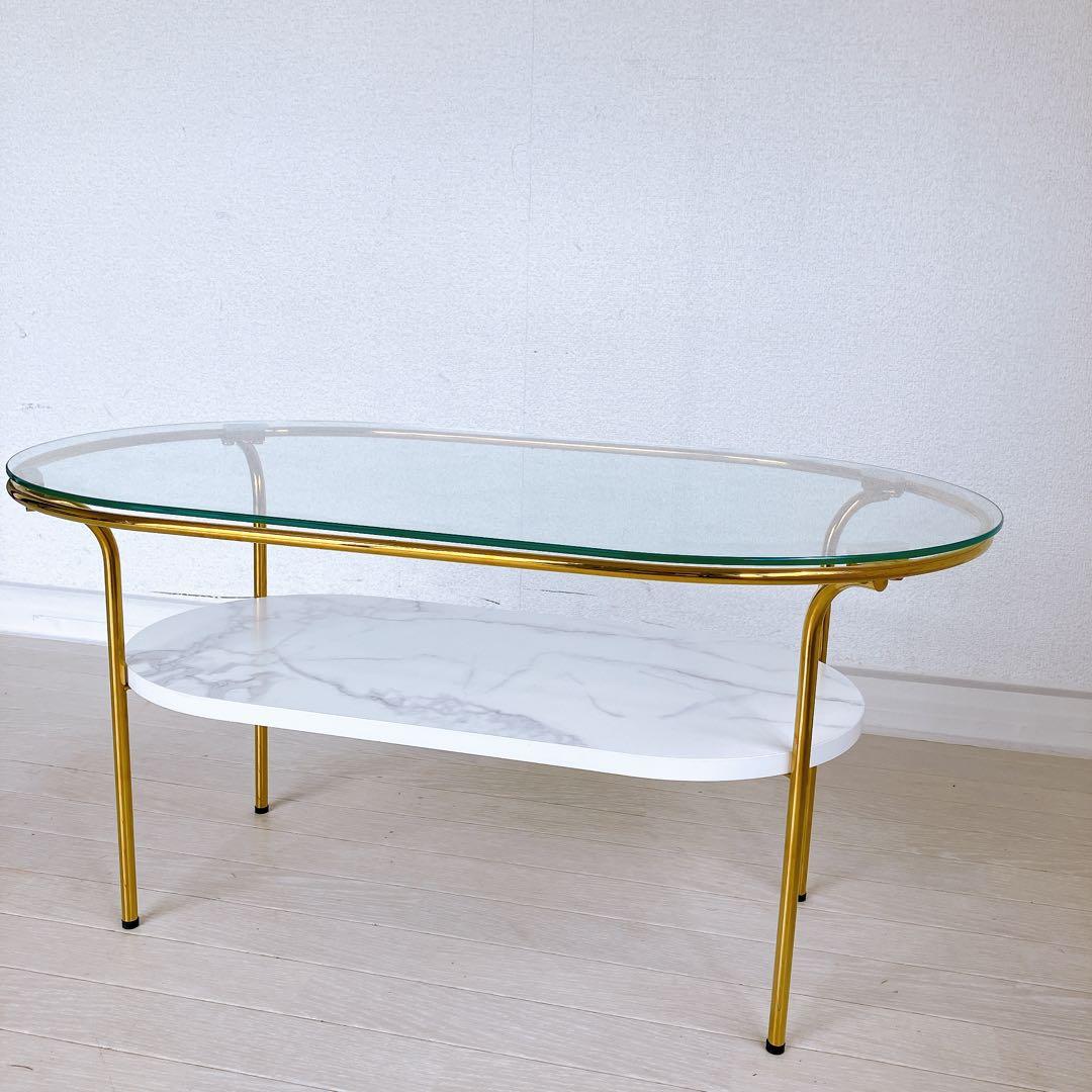 Francfranc レガートコーヒーテーブルS ガラス スリム お洒落 フラン