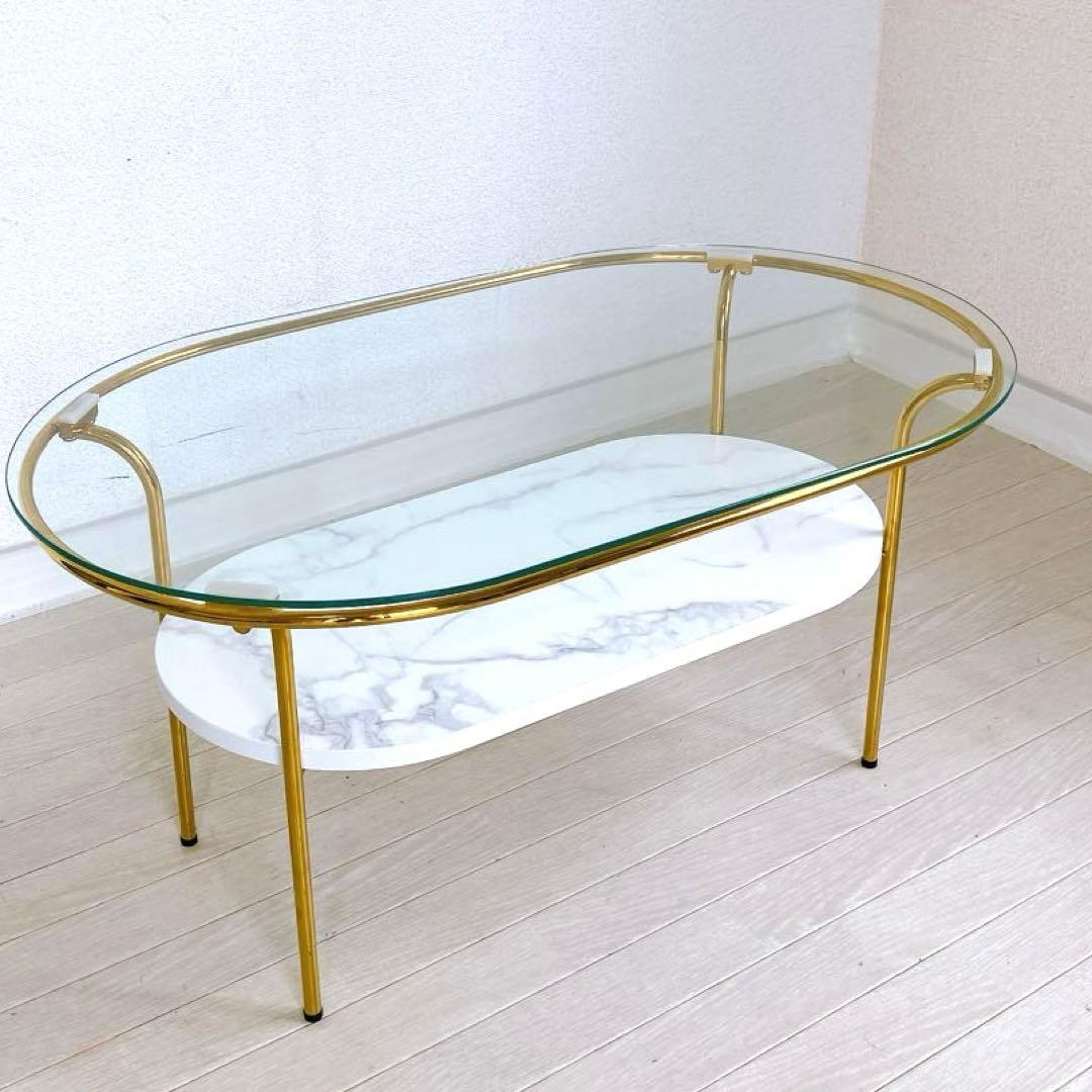 Francfranc レガートコーヒーテーブルS ガラス スリム お洒落 フラン