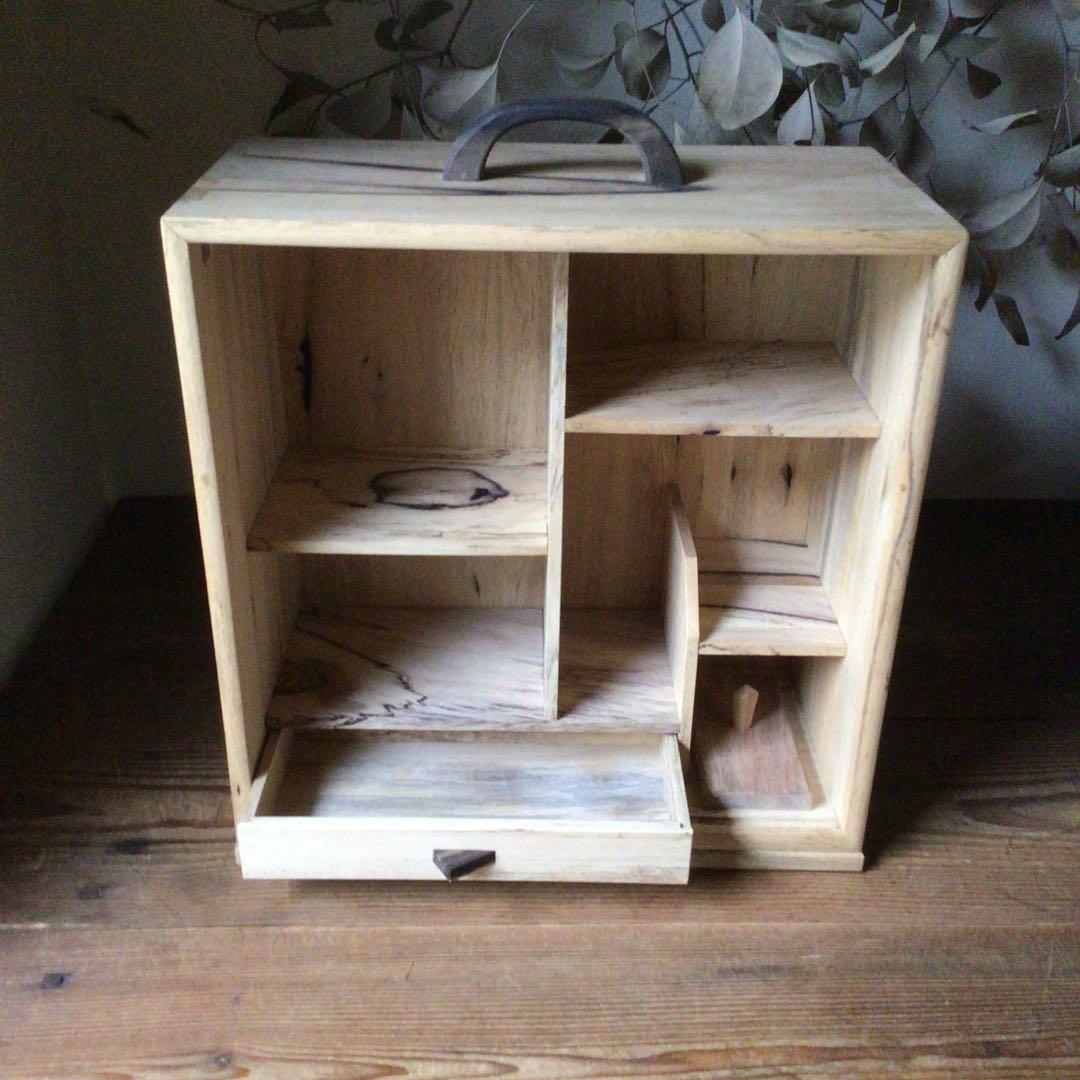 D*n様 No3724 黒柿無垢　茶箱　高さ38.5cm 茶道具　器局　茶箪笥