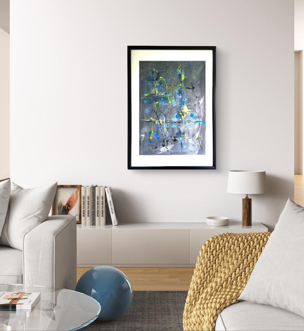 絆 / 抽象画 77×56㎝ B2 額縁セット 原画1点のみ モダンアート