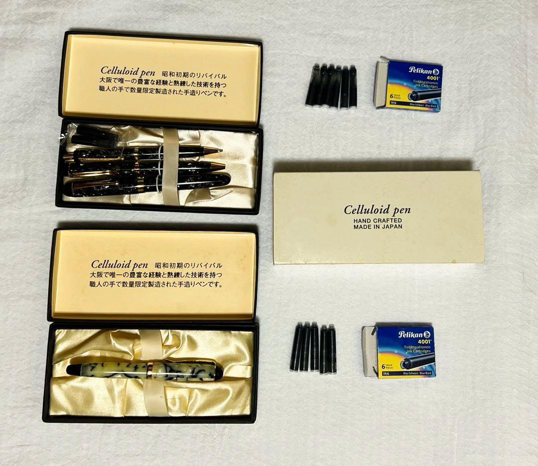 【万年筆セット】Celluloid pen 手作りペン工房　カトウセイサクショ