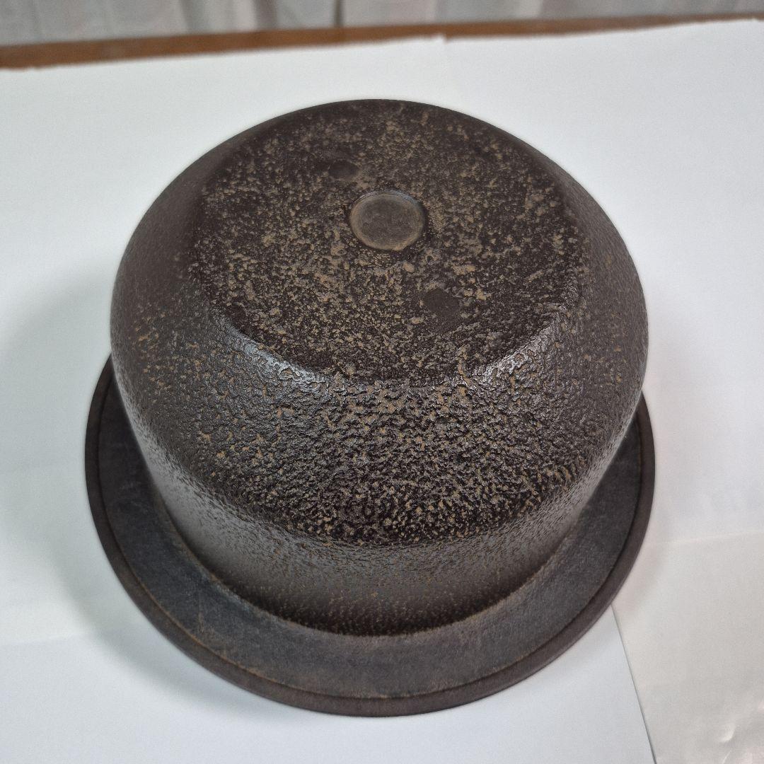 茶飯釜(釜、弦、鉄蓋、替蓋、蛇の目蓋、釜鐶)　茶道具　川邊憲一造　共箱付き