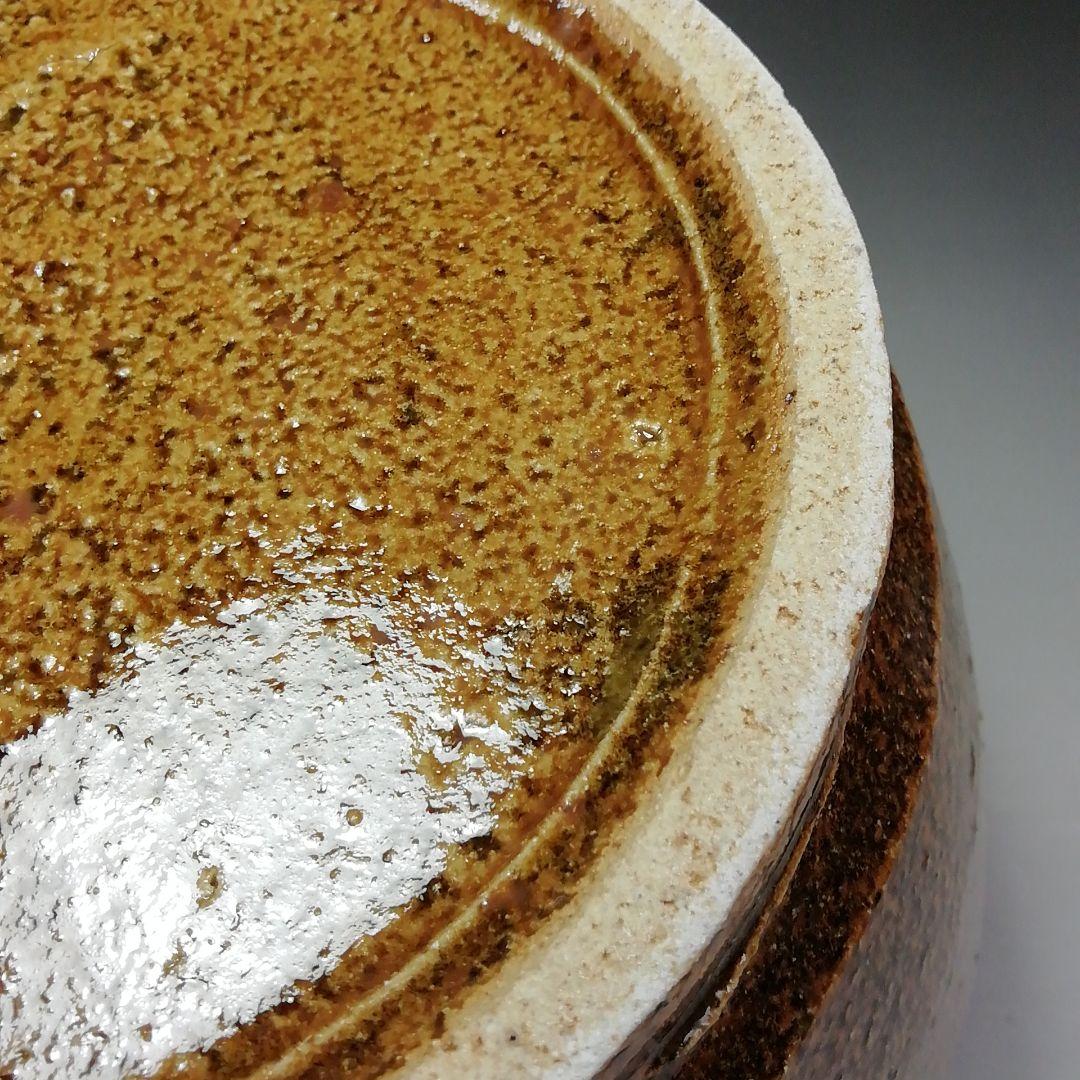 Ｓ７９１　水指　『灰釉黒流水指』『浩作』　共箱　茶道具