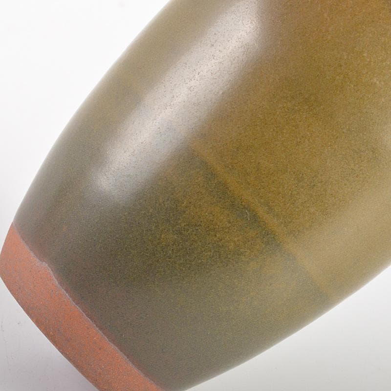 薩摩焼　苗代川焼　荒木幹二郎造　苗代川そば釉　茶入　仕覆付　共箱　V　6603