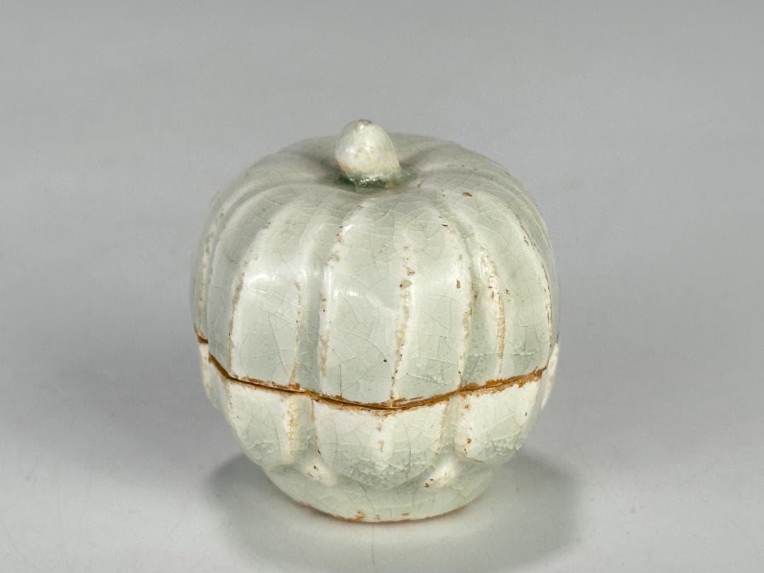 中国美術　宋時代　青白磁　影青　瓜形香合　蓋物　茶道具　時代　唐物　古物　古玩